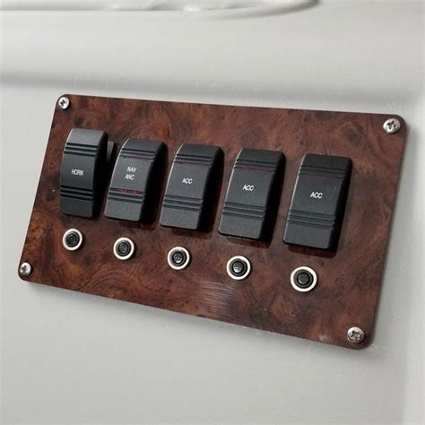 Blue Sea Systems 8027 Traditional Metal Panel, AC Main 6 Positions, 5-14 W x 7-12 H. . Triton boat switch panel